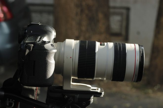 Camera with a long lens